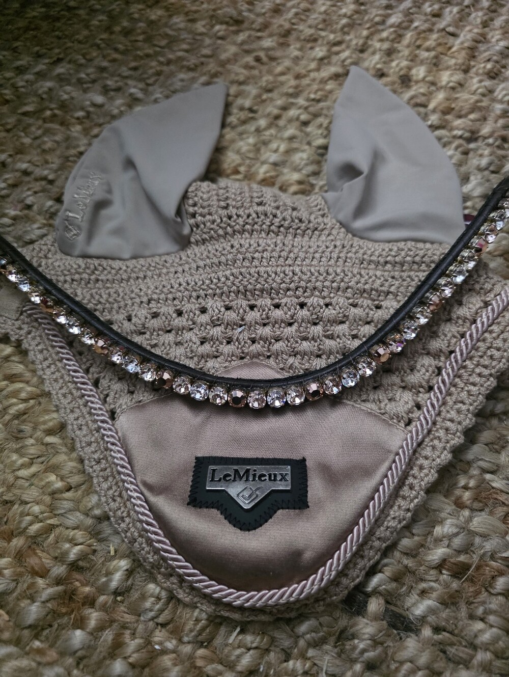 Gold Bling Custom Browband, Crystal Snap On Full Browband